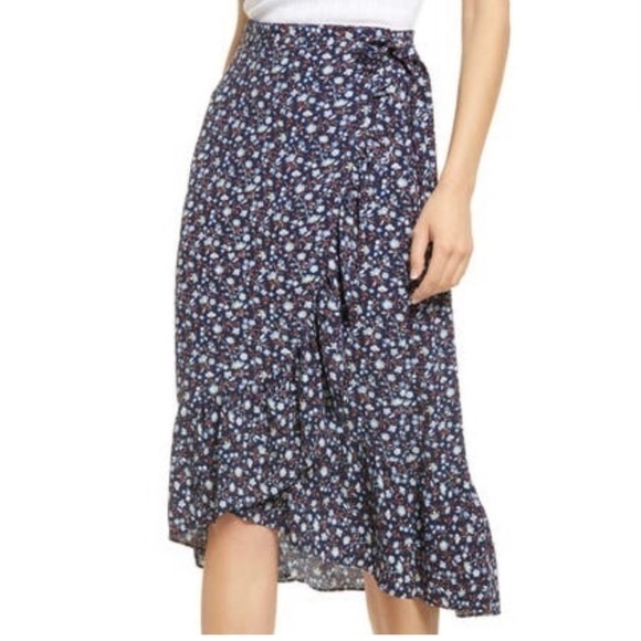 Madewell Dresses & Skirts - Madewell Ruffle Edge Midi Wrap Skirt Size 4